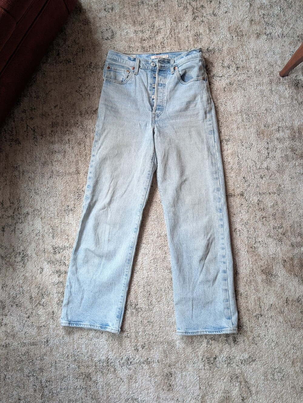 Levi's Light Blue High-Rise Cropped Straight Jeans